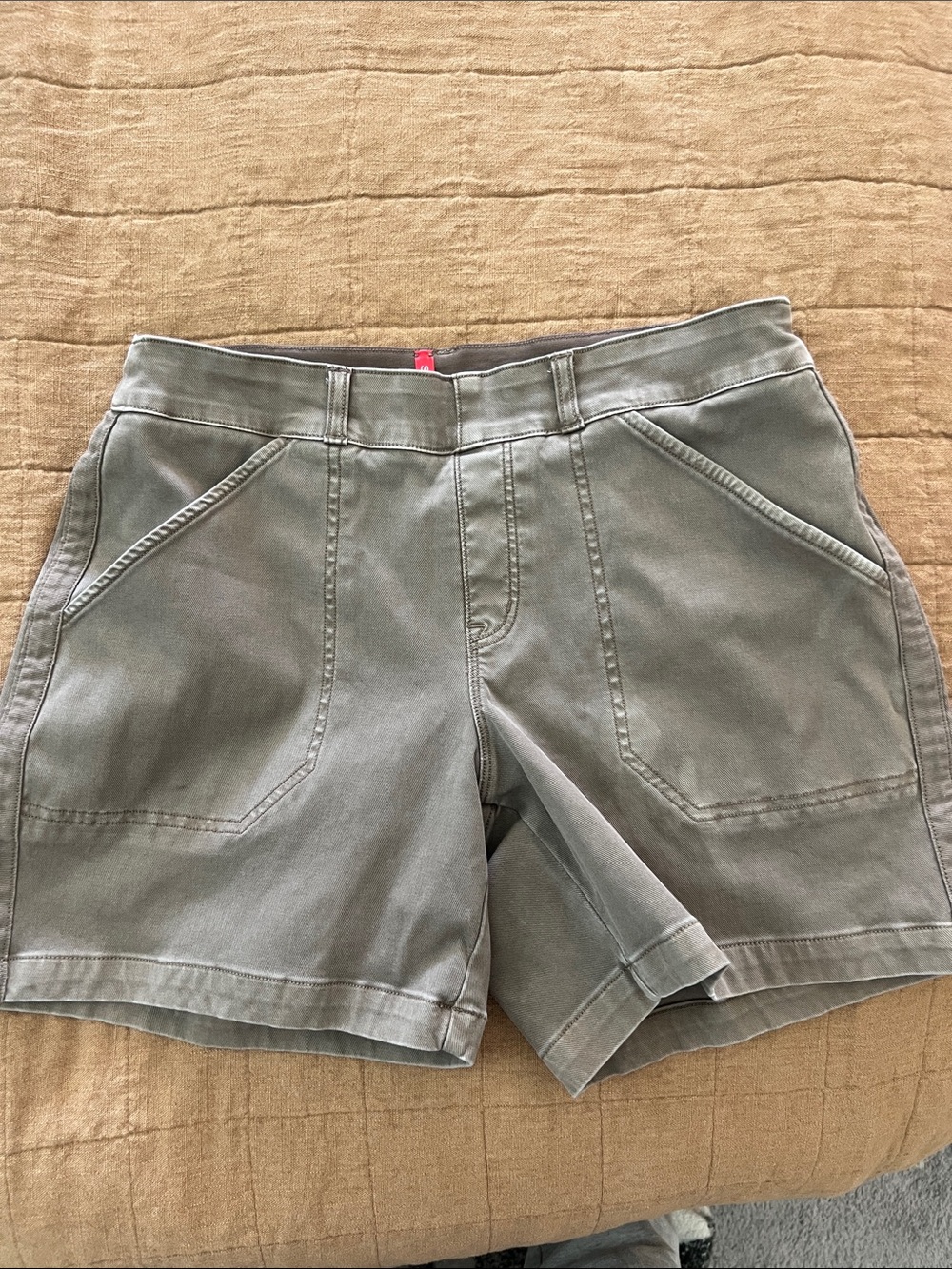 SPANX Olive Green Casual Utility Shorts